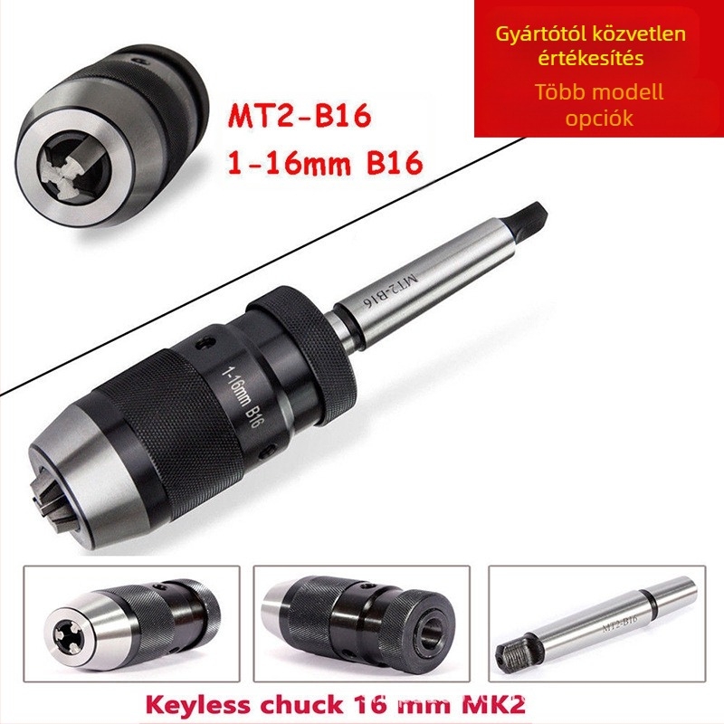 Önszorító fúrótokmány frezőhöz és asztali fúróhoz, modell 1-16B16, szorító tartomány 1-13/1-16, szénacél, szabványos kúpos, pontosság 0.006