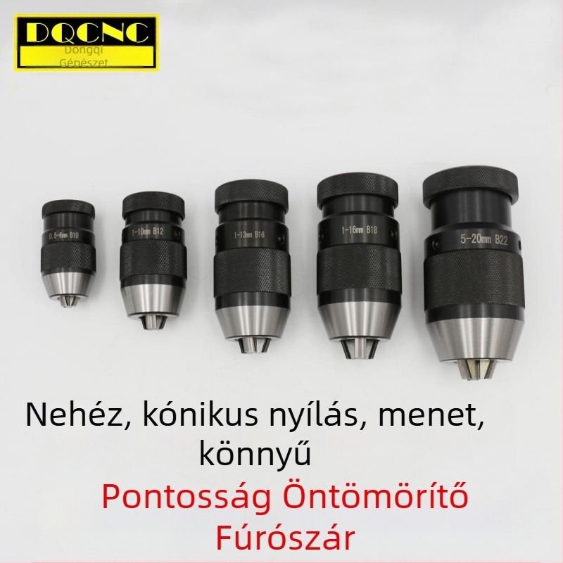 Önszorító fúrótokmány frezőhöz és asztali fúróhoz, modell 1-16B16, szorító tartomány 1-13/1-16, szénacél, szabványos kúpos, pontosság 0.006