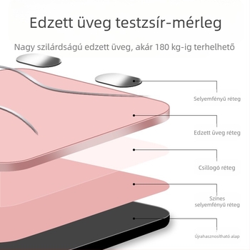 KAISO intelligens testzsírszámláló Bluetooth-kapcsolattal és alkalmazással, újratölthető elektronikus mérleg otthoni használatra, méri a testsúlyt, a testzsírt, a kalóriákat és a nedvességet, max. 180 kg