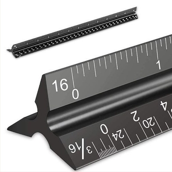 Három darabos vonalzó készlet – háromszög alakú rajzhoz készült, alumínium ötvözetből, lézergravírozott, általános iskolás diákok számára