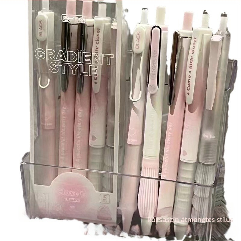 Átlátszó ecset toll készlet, strapabíró CS heggyel, nem törölhető, diákoknak