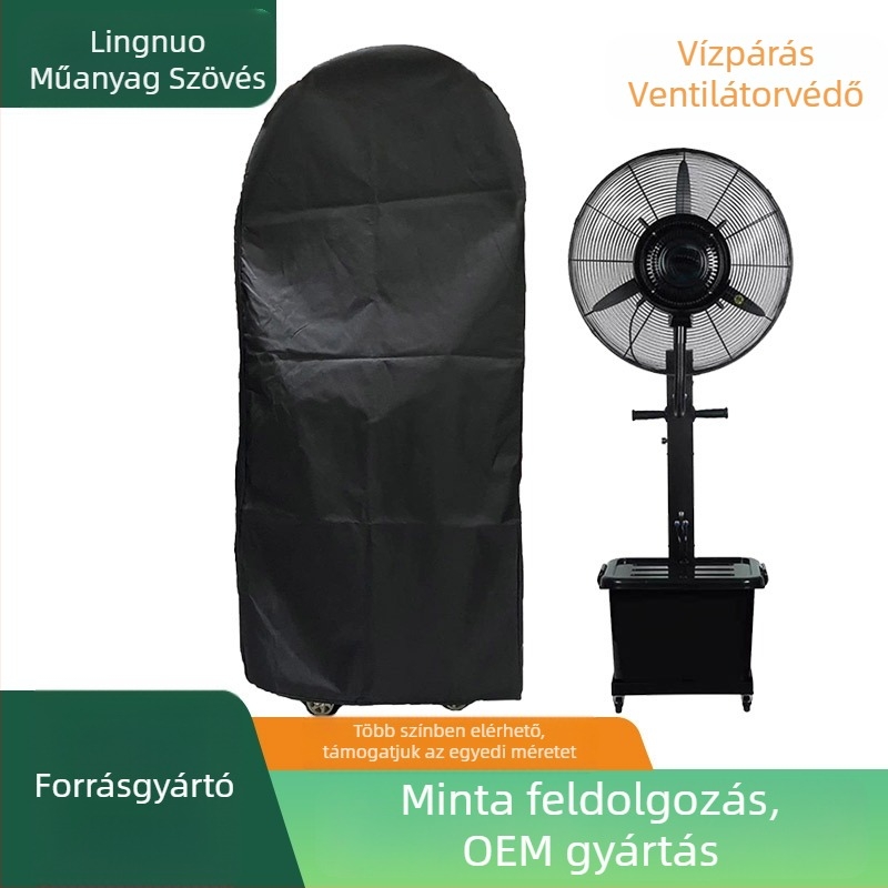 Ventilátor porvédő, poliészter szövésű (99% poliészter), PVC másodlagos anyag, testreszabható, asztali és álló ventilátorokhoz