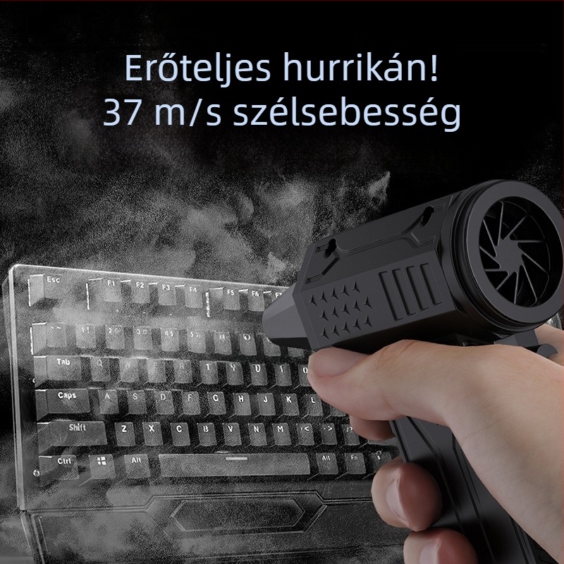 Kemping kézi ventilátor brushless motorral, beépített 2000–4000 mAh akkumulátor, 2-az-1-ben fúj és szív funkció, USB tápellátás