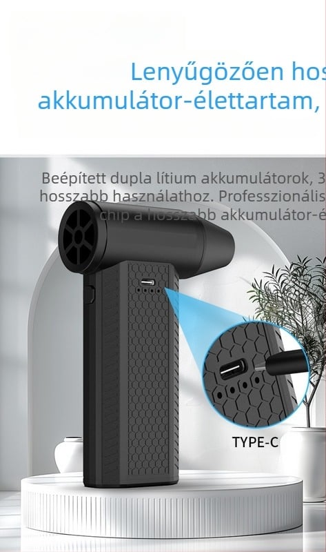 F4 Kézben tartható kültéri hófúvó — 130000 rpm-es brushless motor, USB tápegység, zaj 37–45 dB