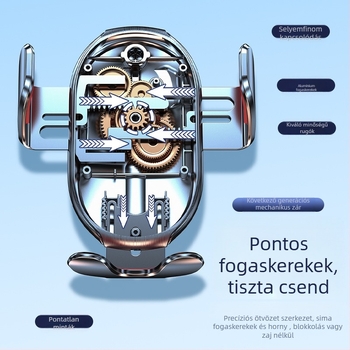 Autótelefon-tartó gravitációs rögzítéssel, univerzális illeszkedésű légkimenethez, háromszög alakú kerettel