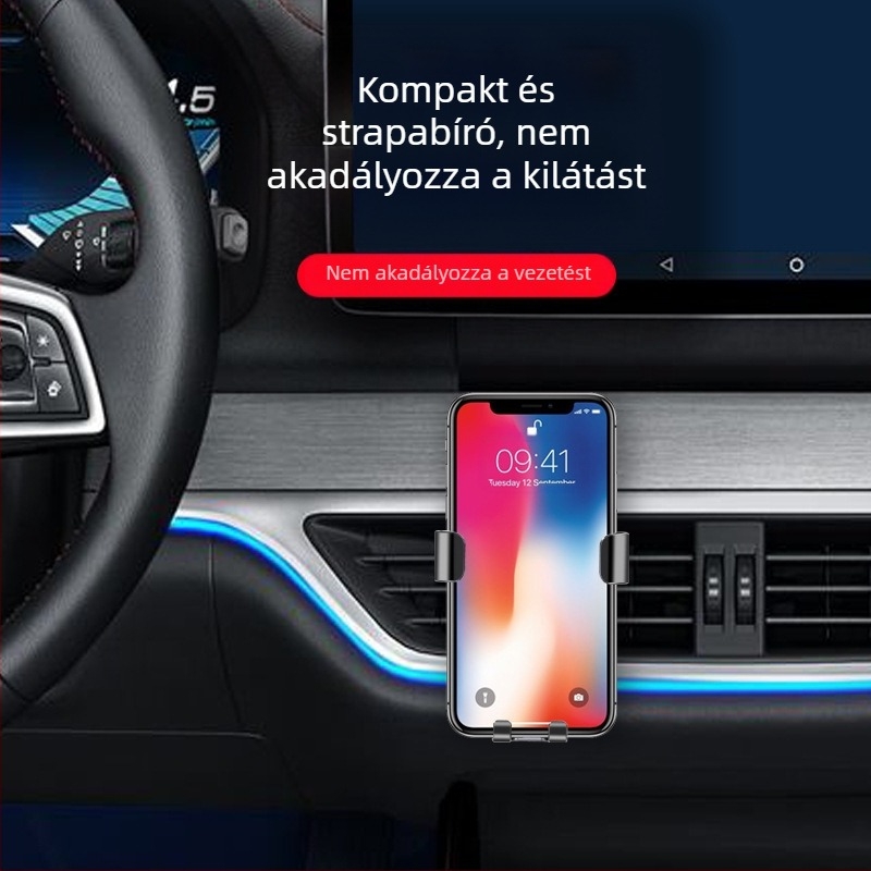 C5 autós telefon-tartó – műanyag, univerzális telefonokhoz, használatra az autóban