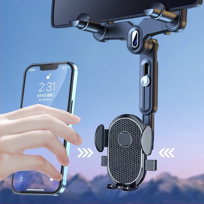 Peng Yun autós telefon-tartó belső visszapillantóhoz és navigációhoz – műanyag, testreszabható, magáncímke