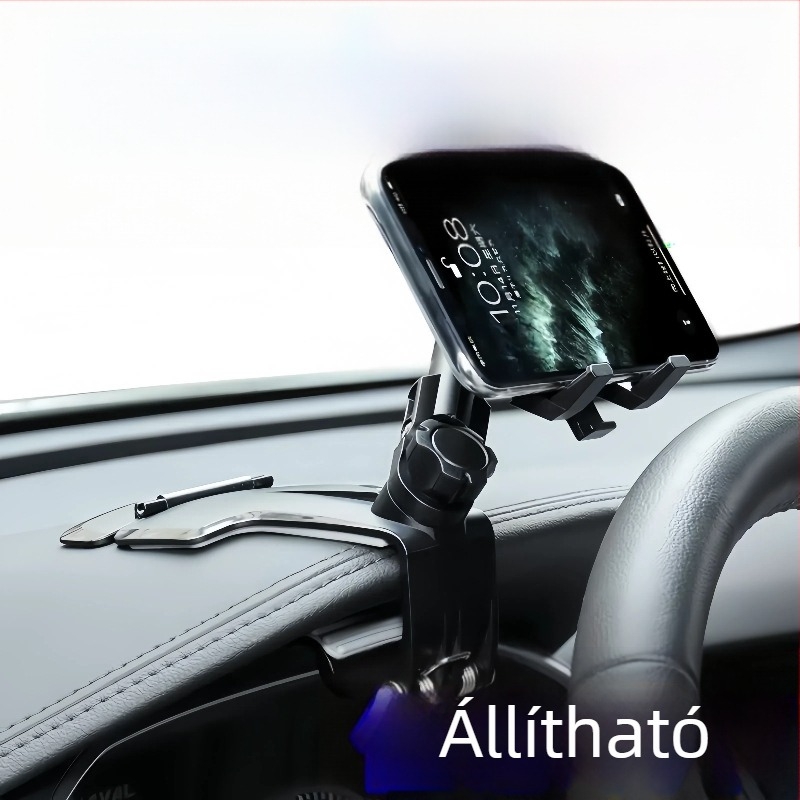 Autóba való telefon-tartó, univerzális, visszapillantó tükörhöz rögzíthető, nem újratölthető.