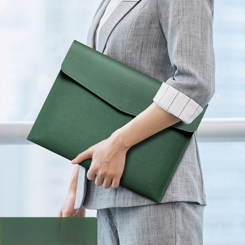 PU bőr dokumentumtáska, nagy kapacitású, A4-es dokumentumokhoz, hordozható, csattal záródó