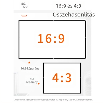 Hordozható összecsukható vetítővászon irodai és kültéri használatra, 16:9/4:3 arány, MICMOTO/Mi Xi Magic Throw
