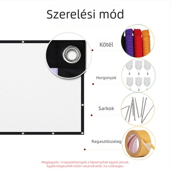 Hordozható összecsukható vetítővászon irodai és kültéri használatra, 16:9/4:3 arány, MICMOTO/Mi Xi Magic Throw