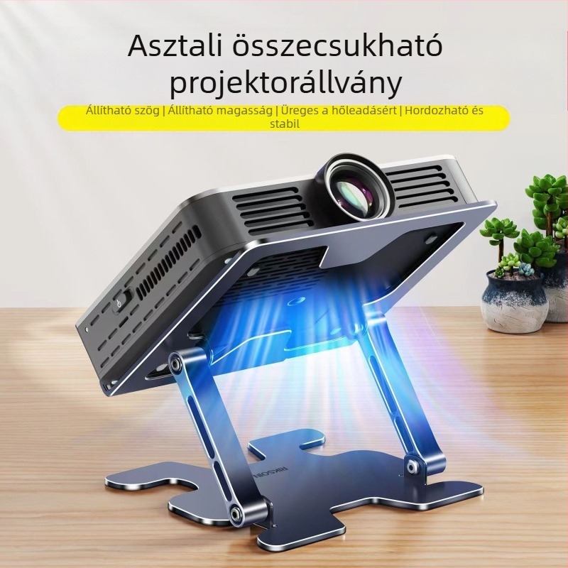 Szénacélból készült univerzális asztali tartó projektorhoz, laptophoz és tablethez | összecsukható modell LS-638 | 17 hüvelykes notebookokig kompatibilis | súly 1,3 kg