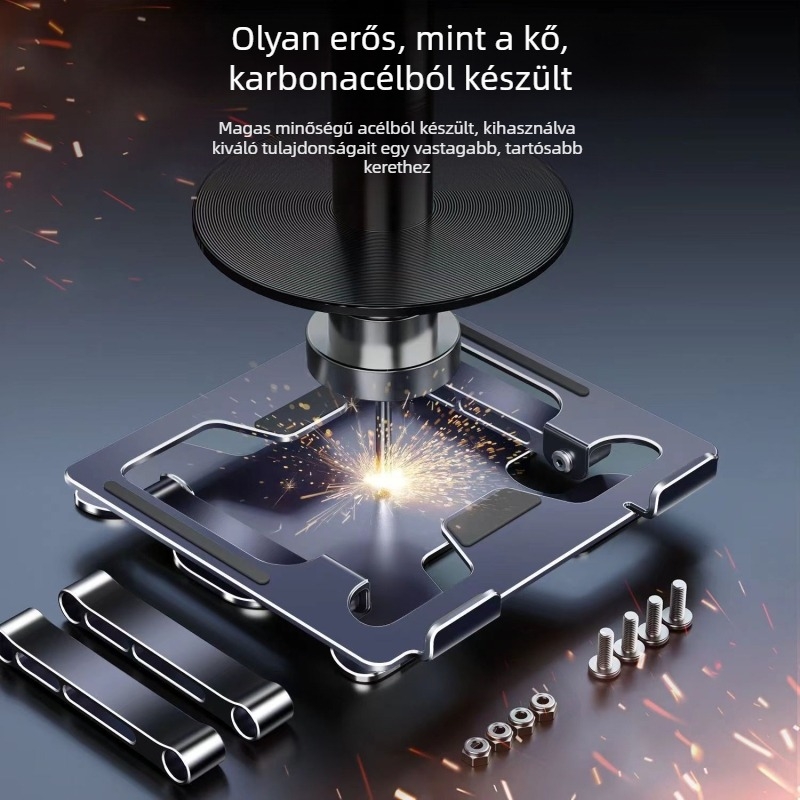 Szénacélból készült univerzális asztali tartó projektorhoz, laptophoz és tablethez | összecsukható modell LS-638 | 17 hüvelykes notebookokig kompatibilis | súly 1,3 kg