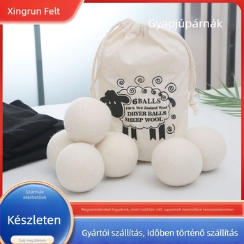 Gyapjú szárítólabdák mosógéphez, 6 darabos készlet, anyag: gyapjú, házi és kereskedelmi használatra