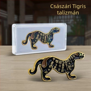 Langhui Ötvözet Tigris Emlékmedál Fa Dobozban