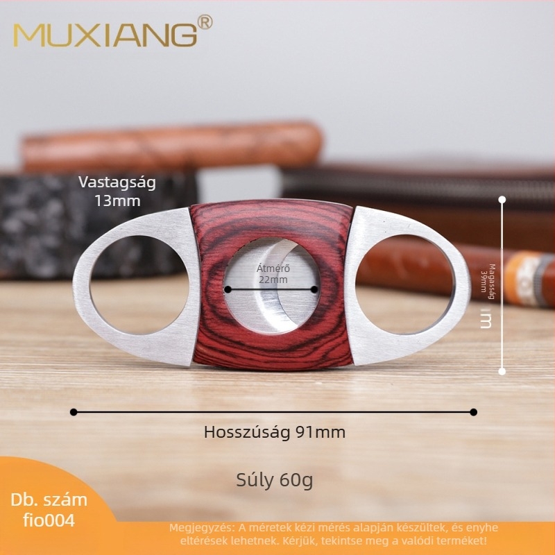 Muxiang szivarvágó mahagóniával és rozsdamentes acélból, kézi eszköz