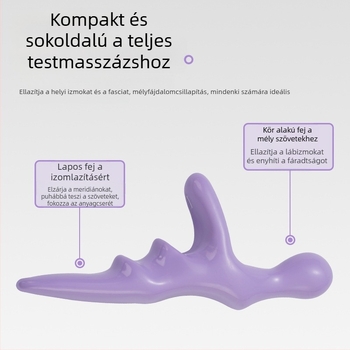 Talpmasszírozó kézben tartva — mechanikus vezérlés; áram nélkül; csontfej-dizájn; lábakra és talpakra; három masszázsfajta fej: konvex kerek, akupunktúra típusú, kerek