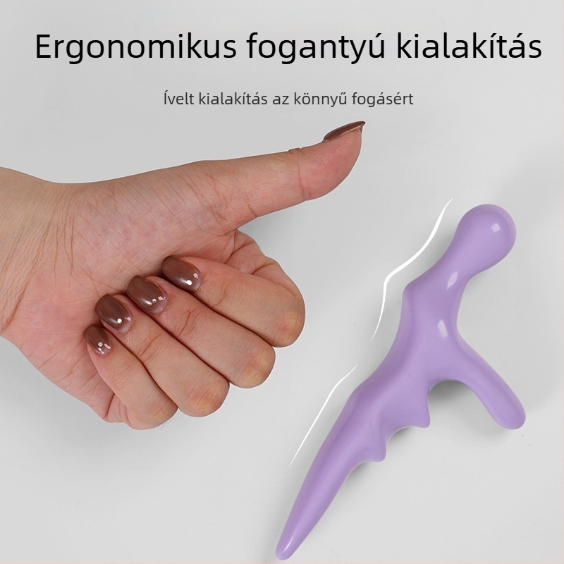 Talpmasszírozó kézben tartva — mechanikus vezérlés; áram nélkül; csontfej-dizájn; lábakra és talpakra; három masszázsfajta fej: konvex kerek, akupunktúra típusú, kerek