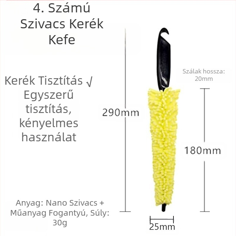 Speedmate autógumi tisztító ecset – multifunkcionális kerék- és felni tisztító eszköz, műanyag + szivacs