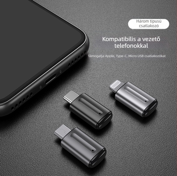 Okos infravörös távirányító adó mobiltelefonokhoz, modell 54156, USB interfész (Apple/Huawei), műanyag-ötvözet kivitel, érintőképernyő nélkül
