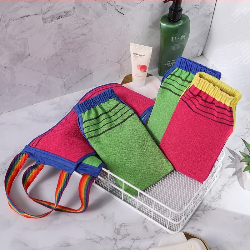 Kétoldalas fürdőzuhany kesztyű hámlasztáshoz — Coffee Valley Rice, Anyag: rost, Csomagolás: 300 darab