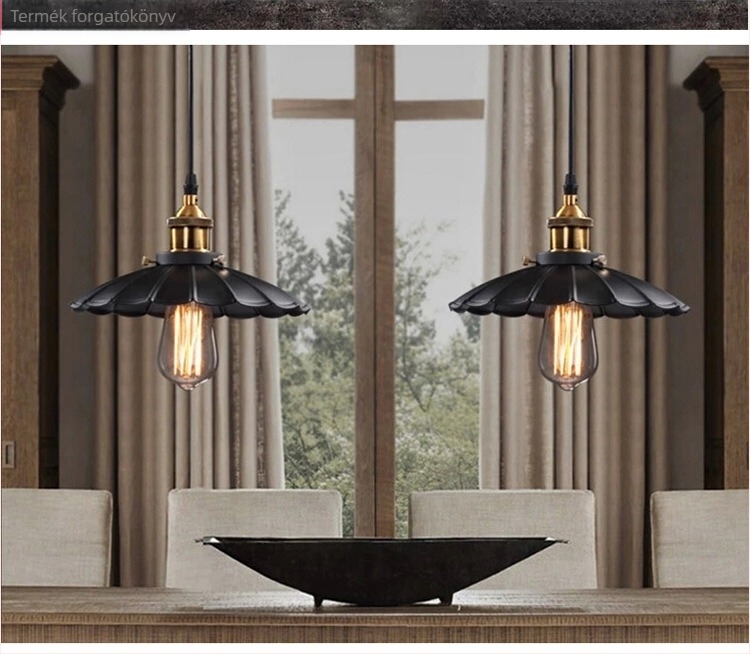 Retro vas csillár - Izzó fényforrás, állítható magasság, egyfejű, 220V