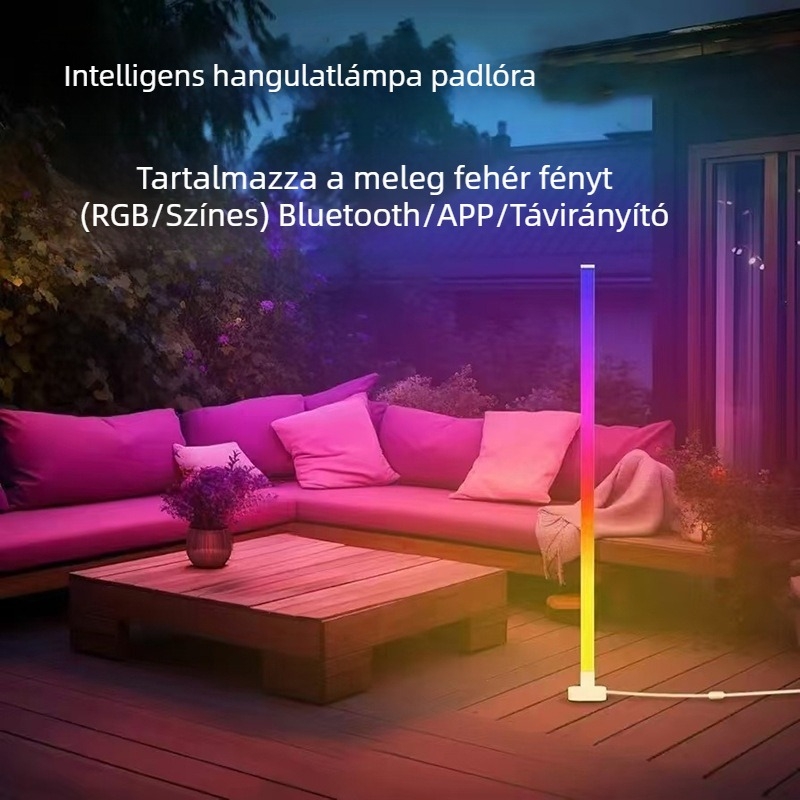 RGB hang-aktivált állólámpa játékszobához és hálószoba sarokba – környezeti világítás zenei ritmussal és hangvezérléssel