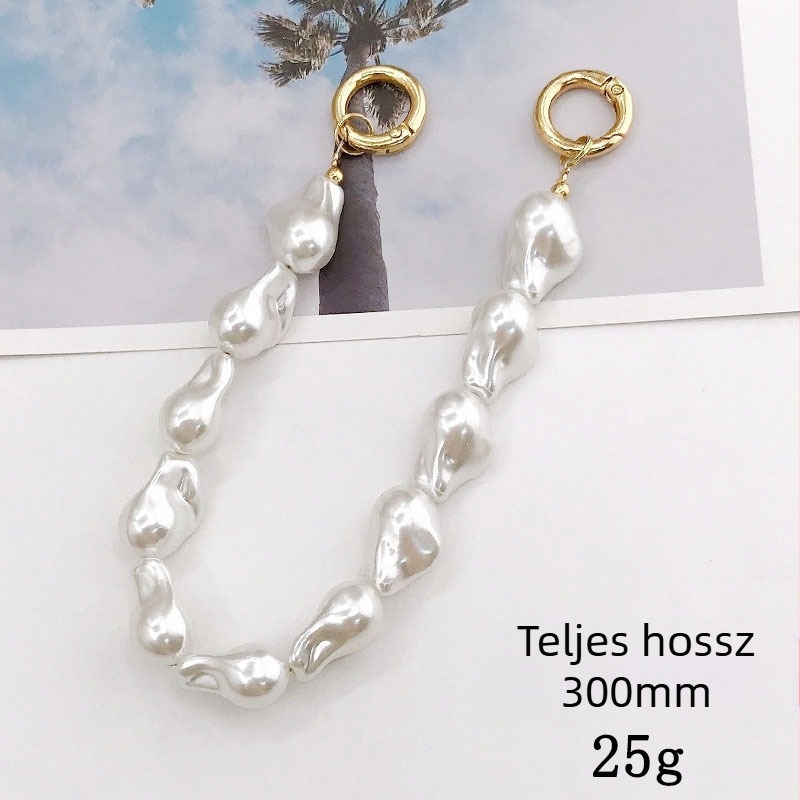 Kötél lánc telefonhoz — kézzel szőtt, anyaga műanyag/gyanta, profilált minta, divatos irodai stílus