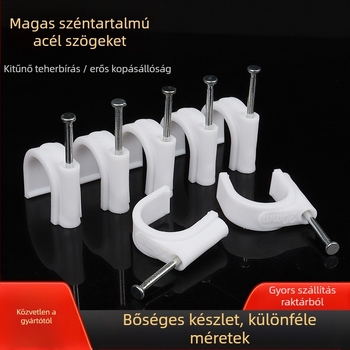 LTS Nylon kábelrögzítő szögek és vezetékklipszek – beltéri használatra, kerek és négyzet alakú formák