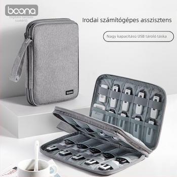 Baona BN-D010 Digitális kiegészítők tároló tok, Oxford anyag, 1 kg teherbírás, varrott kivitel, 3C elektronikai csomagolás