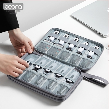 Baona BN-D010 Digitális kiegészítők tároló tok, Oxford anyag, 1 kg teherbírás, varrott kivitel, 3C elektronikai csomagolás