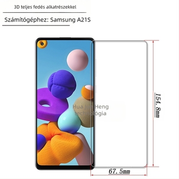Samsung A21S védőüveg a kijelzőhöz, teljes lefedés ragasztással, matt felület, ujjlenyomat-mentes, karcolásálló