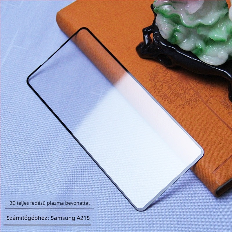 Samsung A21S védőüveg a kijelzőhöz, teljes lefedés ragasztással, matt felület, ujjlenyomat-mentes, karcolásálló