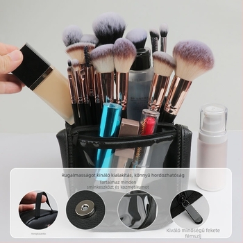 Hordozható függőleges kozmetikai ecsetek tokja, 20 ecsettel, műanyag nyél, szálhossz 0.1, csomagolás: táska, professzionális eszközök szemhéjfestékhez és púderhez
