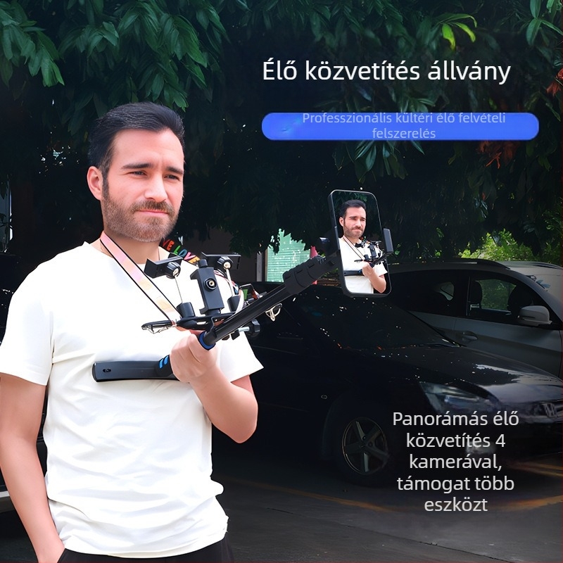 Kalio mobiltelefonhoz készült élő közvetítésre alkalmas sétáló állvány — műanyag, övhez csatolható, stabilizációs rendszer