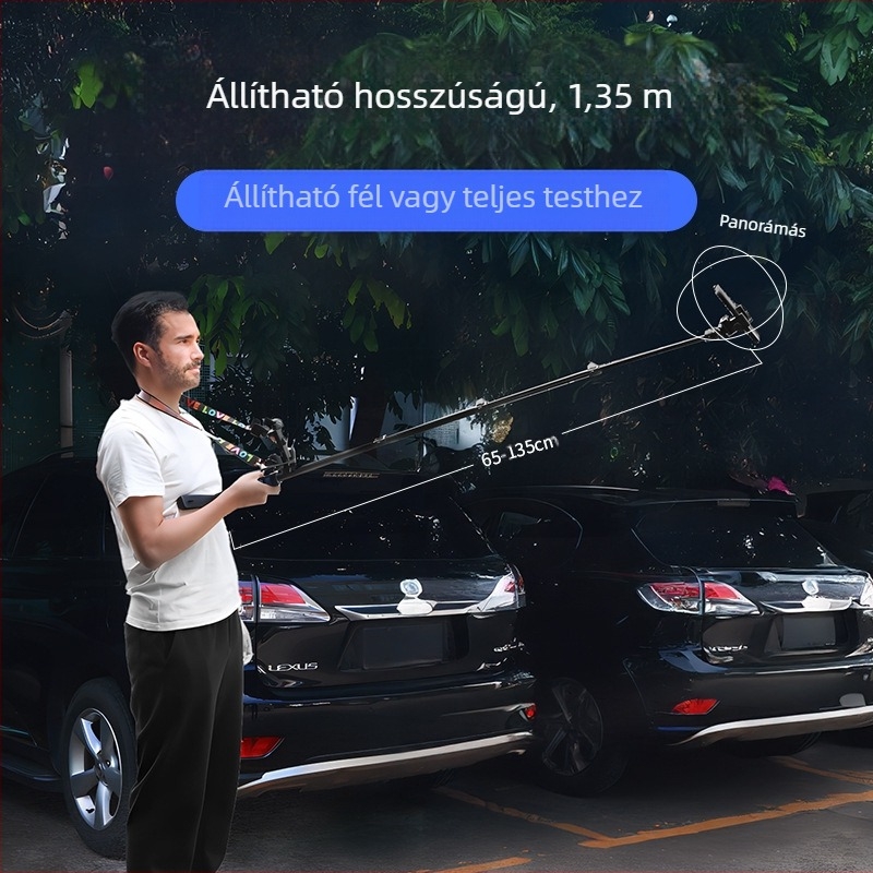 Kalio mobiltelefonhoz készült élő közvetítésre alkalmas sétáló állvány — műanyag, övhez csatolható, stabilizációs rendszer