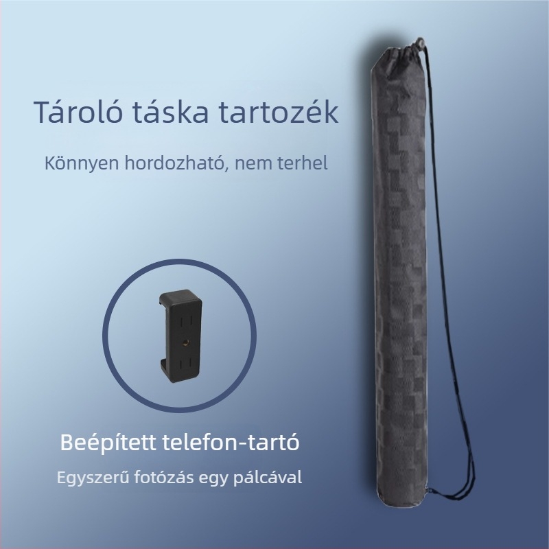 Padlóra álló tripod és selfie stick mobiltelefonokhoz és SLR kamerákhoz – alumíniumötvözet, tartó a telefonhoz