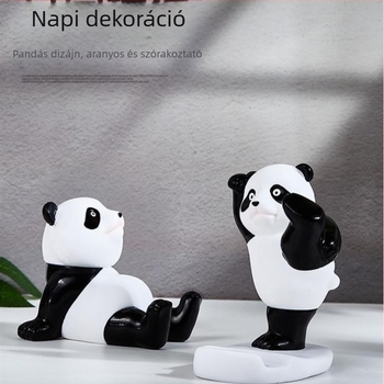 Panda asztali telefontartó – műanyag karikatúra dekoráció, irodai praktikus és kreatív ajándék