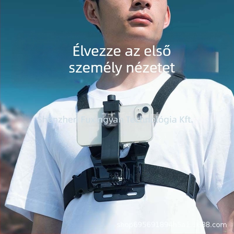 6 az 1-ben akciókamera és okostelefon kiegészítő készlet: AEE, 360°-os forgó telefontartó, mellkas pánt, kulcs