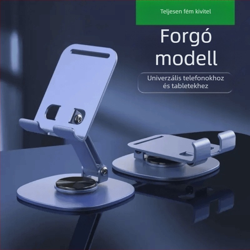 Teljesen fémvázas forgatható mobiltartó, összecsukható, üreges hőelvezető kivitel, mechanikus hanggal
