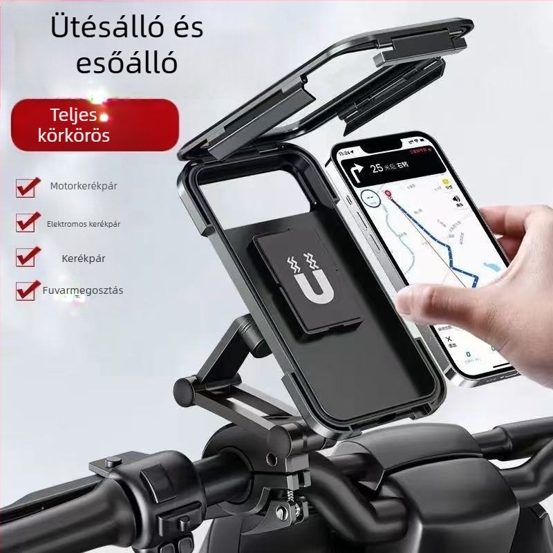 Vízálló telefonház és kormánytartó elektromos járművekhez, motorkerékpárhoz és kerékpárhoz – Modell J69