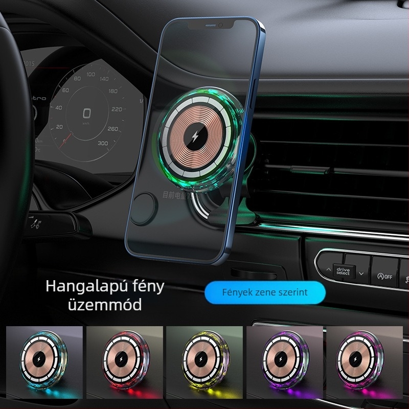 C25 mágneses vezeték nélküli autós töltő, QC3.0, 15W maximális kimenet, Apple eszközökhöz