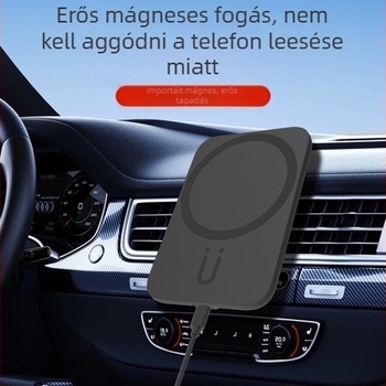 Mágneses autótelefon-tartó 15W vezeték nélküli gyorstöltéssel, PD töltés, univerzális kompatibilitás, kompakt és hordozható