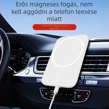 Mágneses autótelefon-tartó 15W vezeték nélküli gyorstöltéssel, PD töltés, univerzális kompatibilitás, kompakt és hordozható