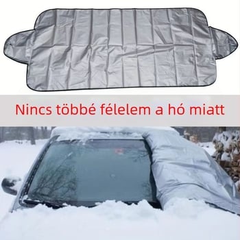 Kedi autó hóvédő az első szélvédőre - fémes bevonatú vászon, kiterjesztett és megvastagodott kivitel, tükröző, antifagyasztó, szerelés szívócsészékkel