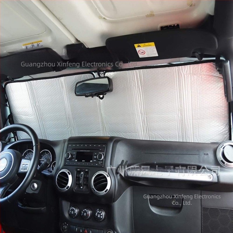 Wrangler autó napellenző alumíniumfólia szigeteléssel — modell NW-JP-064; vízálló; élettartam 1 év; kompatibilis Wranglerrel