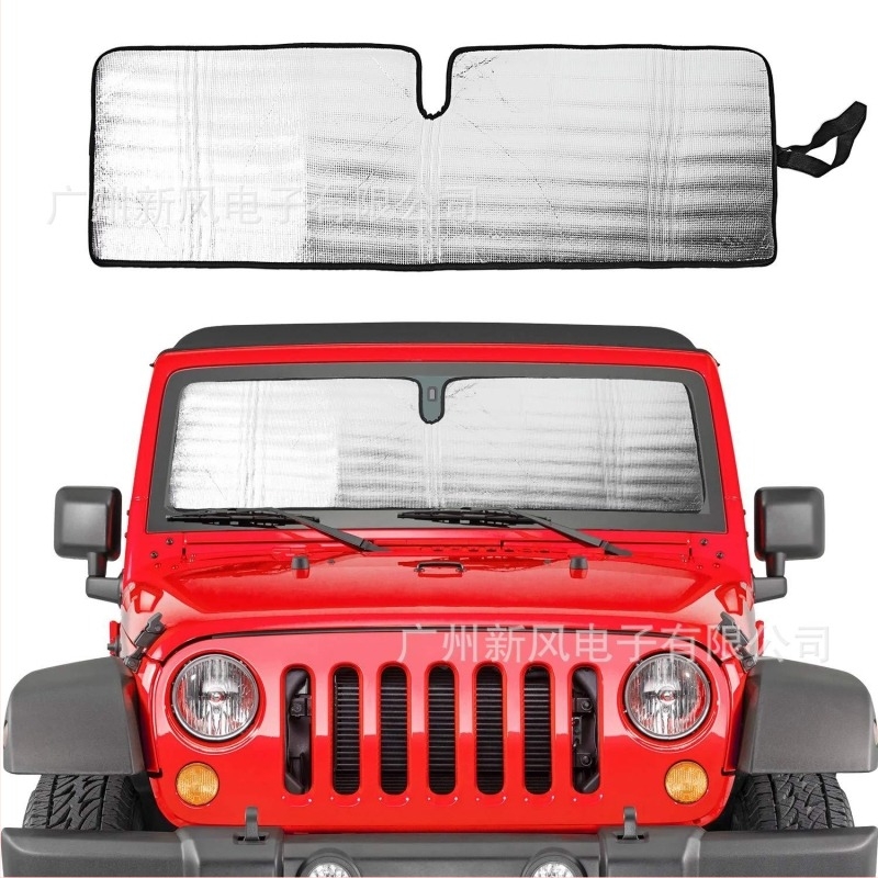 Wrangler autó napellenző alumíniumfólia szigeteléssel — modell NW-JP-064; vízálló; élettartam 1 év; kompatibilis Wranglerrel