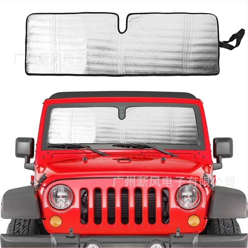Wrangler autó napellenző alumíniumfólia szigeteléssel — modell NW-JP-064; vízálló; élettartam 1 év; kompatibilis Wranglerrel