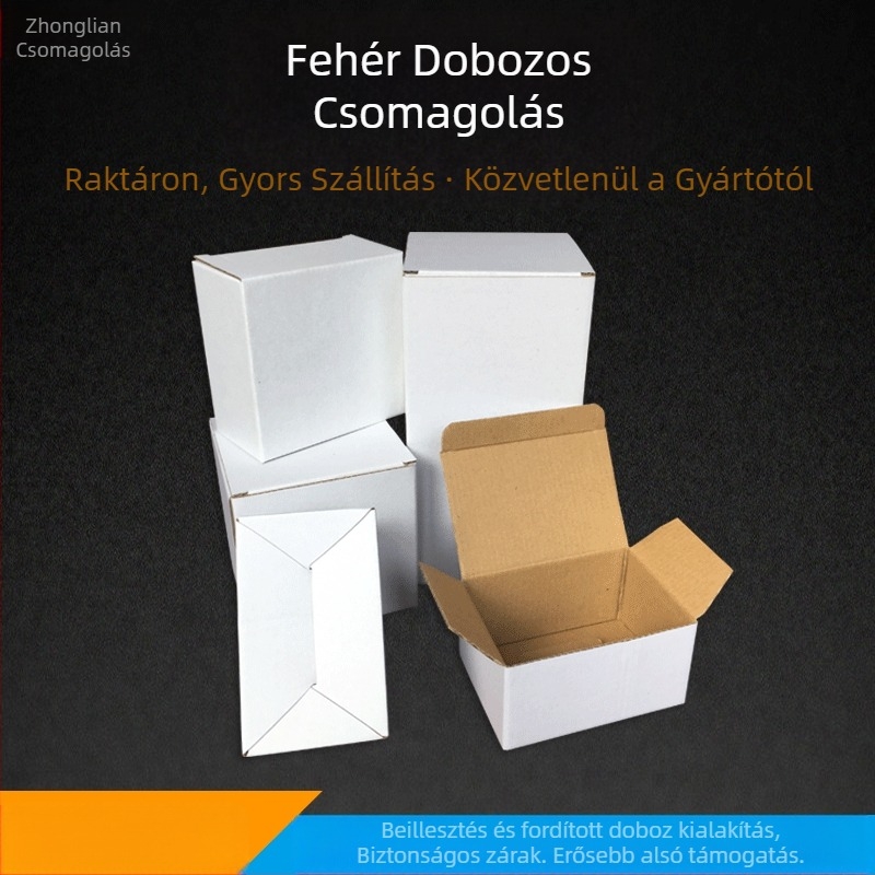 Hajlított hullámkarton doboz hardver kiegészítők csomagolásához logó nyomtatással; hullámkarton anyag; univerzális csomagolás; dombornyomott nyomtatás