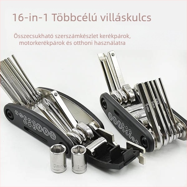 FEIR 16 az 1-ben kerékpárjavító eszköz, alumíniumötvözet, multifunkcionális dugókulcs